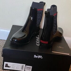Coach rain boots, nearly new condition